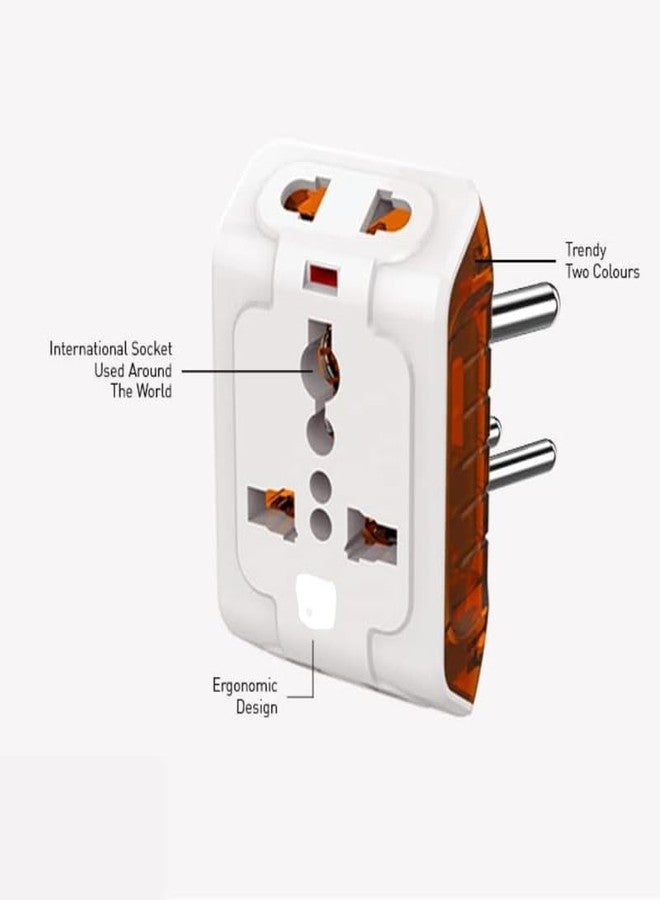 COPY LINE Multi-Pin Conversion Plug | 3-Pin Type D Indian Socket Connector, 6A 240V | White, Pack of 3 - Image 2